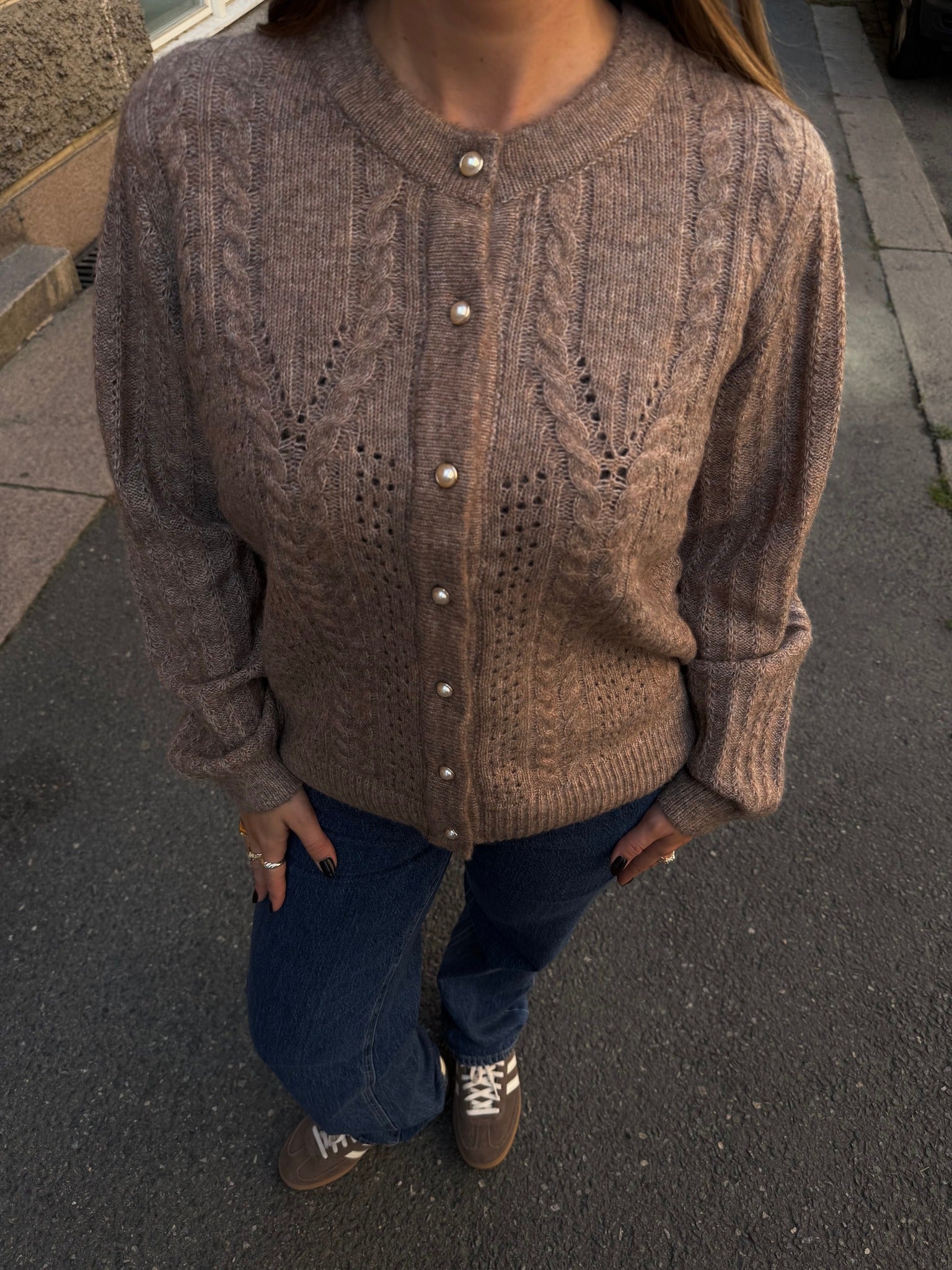 OBJFLORA Cardigan - Desert Taupe